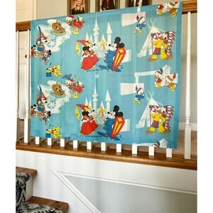 Vintage Walt Disney Productions Mickey Minnie Donald Frontierland Fabric Panel
